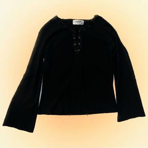 DESIGNER VINTAGE BLACK PESEANT TOP